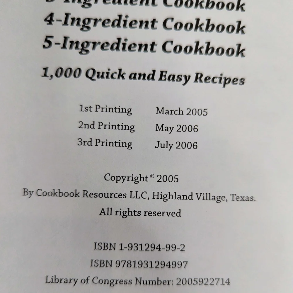Essential 3-5 Ingredient Cookbook‎ Collection 2005